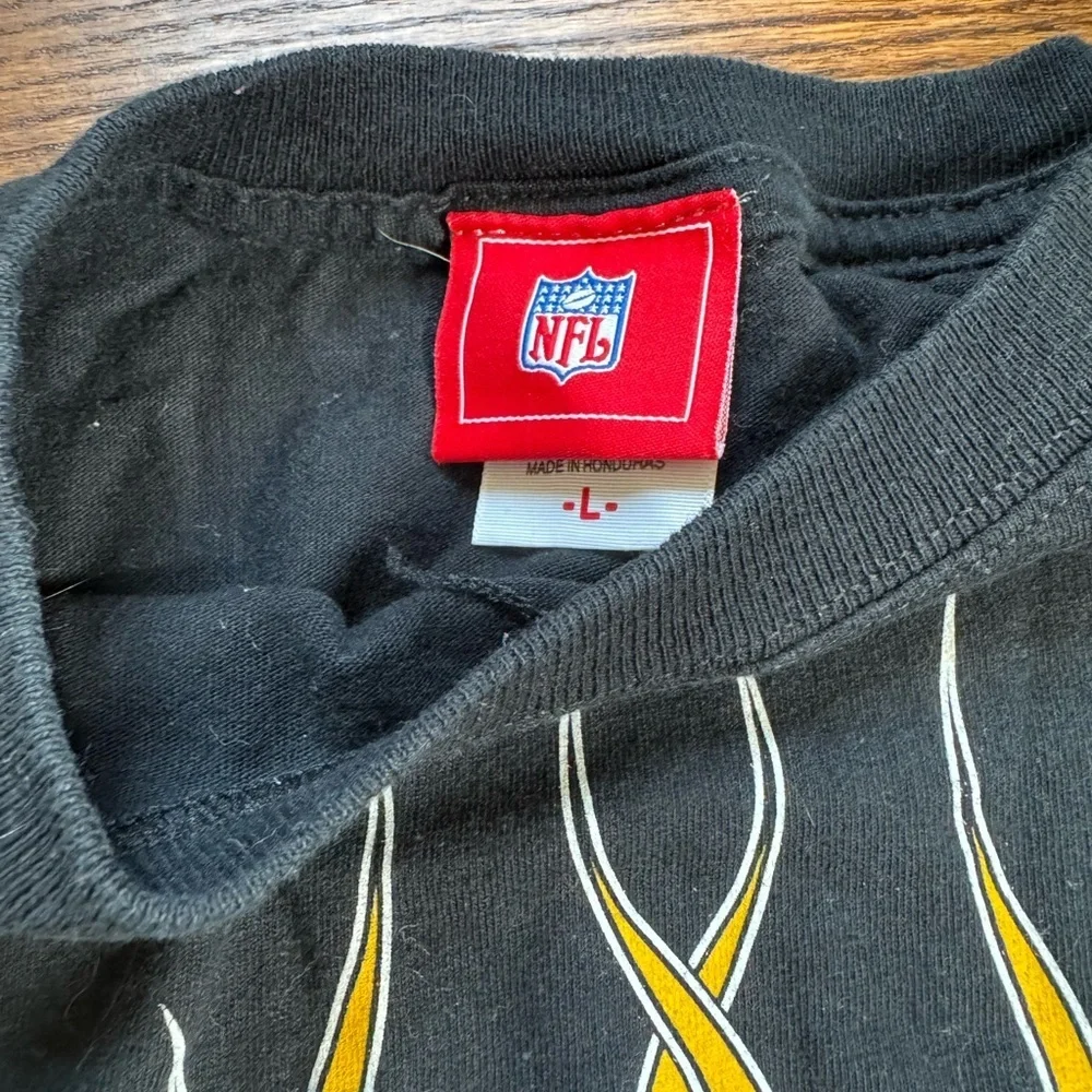 Pittsburgh Steelers Long Sleeve Shirt Mens Large Black NFL Flame Graphic Tee